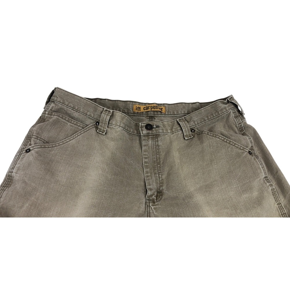 Lee Dungarees Mens Carpenter Pants 40x30 Sand Brown Relaxed Fit Straight Leg - Picture 6 of 9